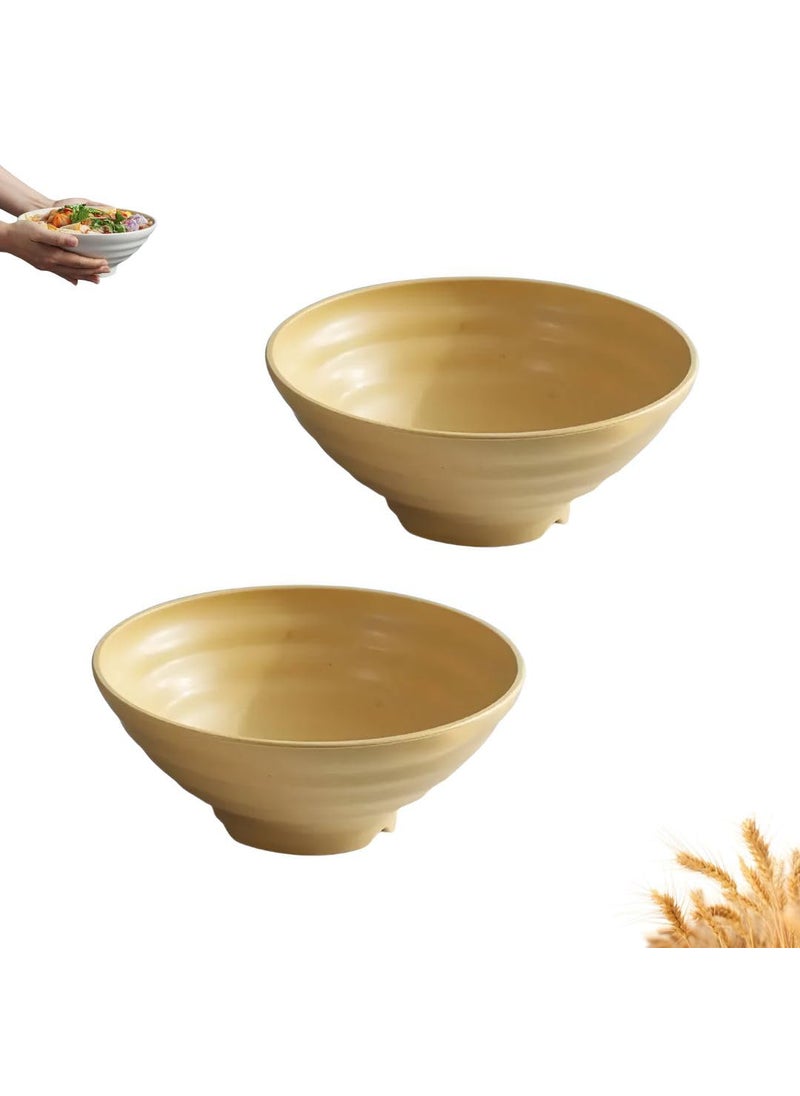HETSHIV Wheat Straw Bowl Sets 2 PCS Unbreakable 1900ml Cereal Bowls Dinner Bowl Sets NonToxin Dishwasher Microwave Safe BPA Free and Healthy for Kids Children Toddler Adult Color Yellow