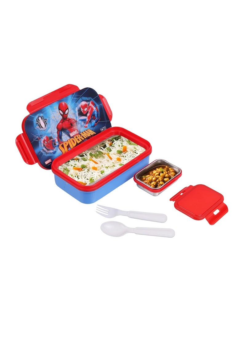 Marvel Avengers Spider Man Single Compartment Insulated 2 Containers Lunch BoxAZ1025 Blue