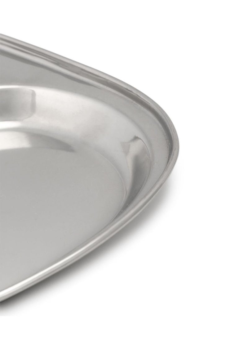Dynore Stainless Steel 3 in 1 Three Compartment NastaSnacksKids Nasta PlatePartition Plate Set of 6