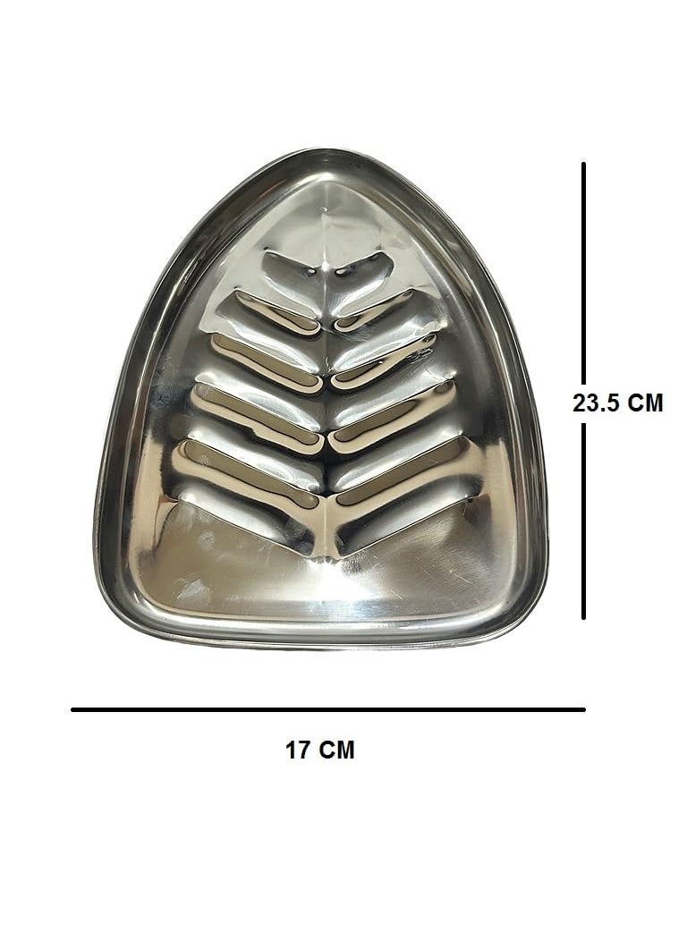 Dynore Stainless Steel 6 Piece Banana Leaf Shape Snack PlateNasta Plate for Kids and Every Day Use for Serving