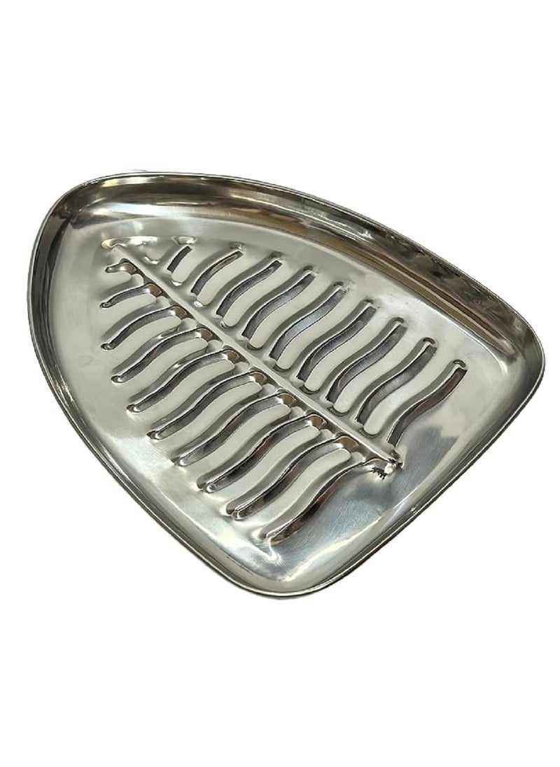 Dynore Stainless Steel 6 Piece Banana Leaf Shape Snack PlateNasta Plate for Kids and Every Day Use for Serving