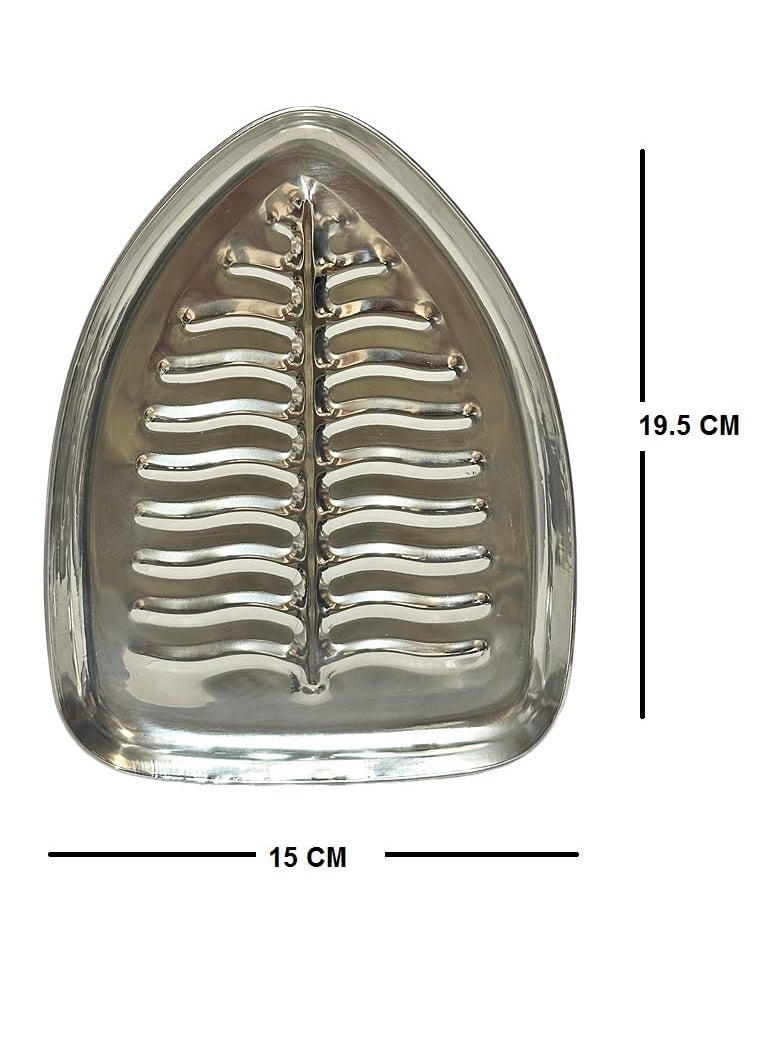 Dynore Stainless Steel 6 Piece Banana Leaf Shape Snack PlateNasta Plate for Kids and Every Day Use for Serving