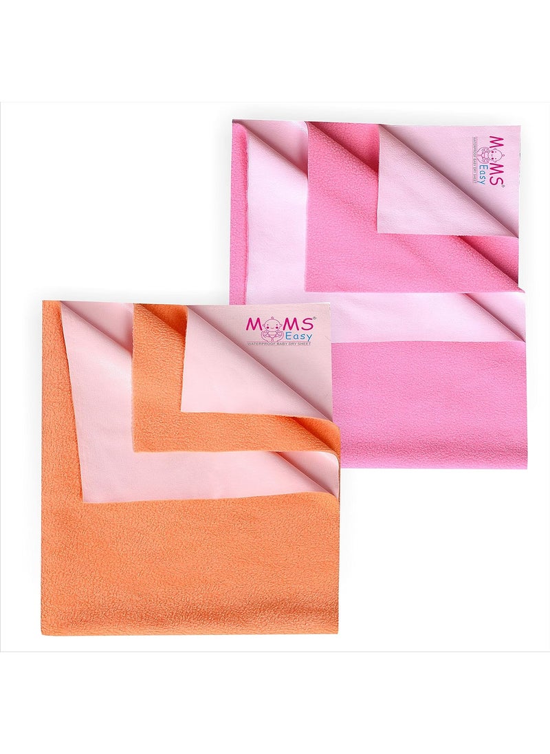 MOMSEASY New Born Baby Waterproof Bedsheet Oil Cloth Waterproof Baby Baby Drysheet with Ultra Absorbance and Small Baby Products All Combo PeACHPink Large 140x100 cm