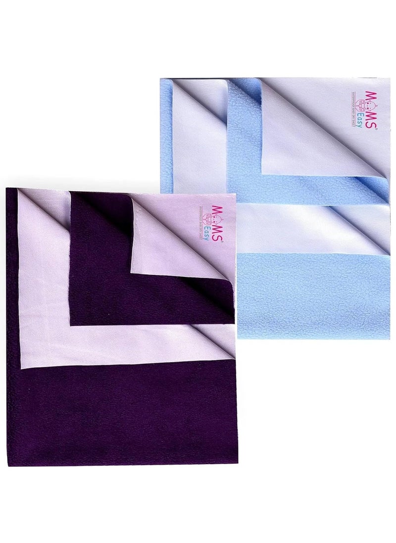 MOMSEASY New Born Baby Waterproof Bedsheet Oil Cloth Waterproof Baby Baby Drysheet with Ultra Absorbance and Small Baby Products All Combo Plum Sky Blue Large 140x100 cm