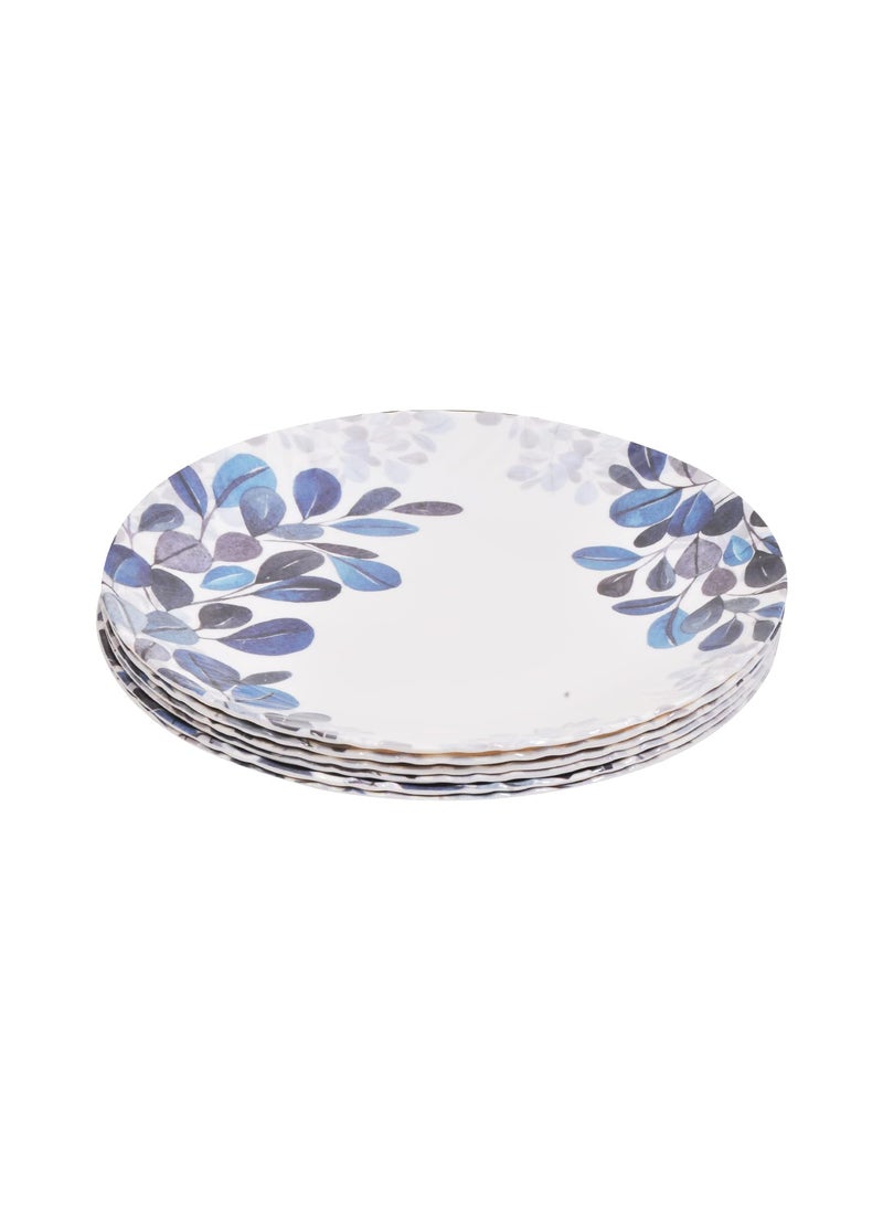 DRIZLING Bpa Free Round 11 Inch Melamine Plates for Dinner Lunch Breakfast Food Grade Reusable Full Meals ThaliDishwasher Safe Microwave Safe Set of 6