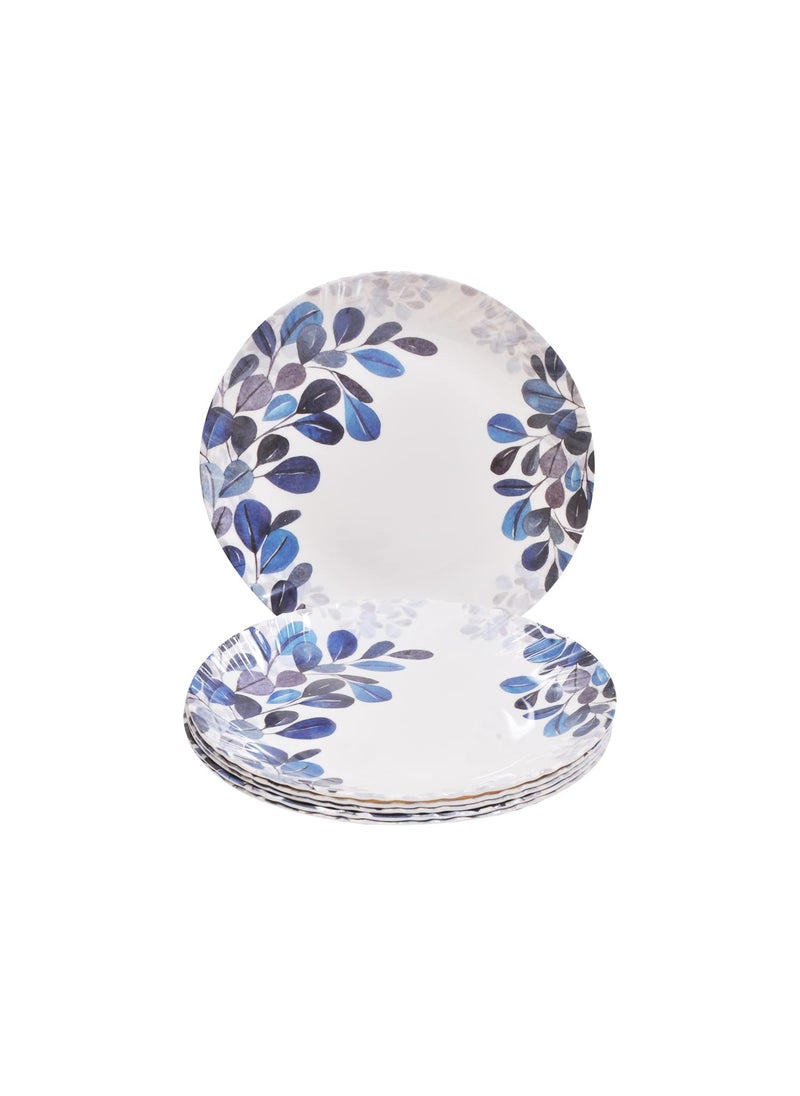 DRIZLING Bpa Free Round 11 Inch Melamine Plates for Dinner Lunch Breakfast Food Grade Reusable Full Meals ThaliDishwasher Safe Microwave Safe Set of 6