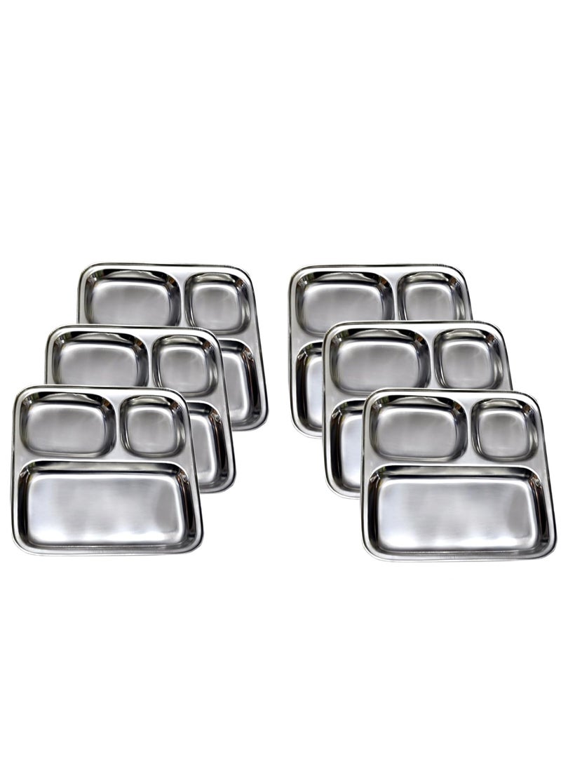 Dynore 18 pcs Stainless Pav bhaji Plate Dinner Set