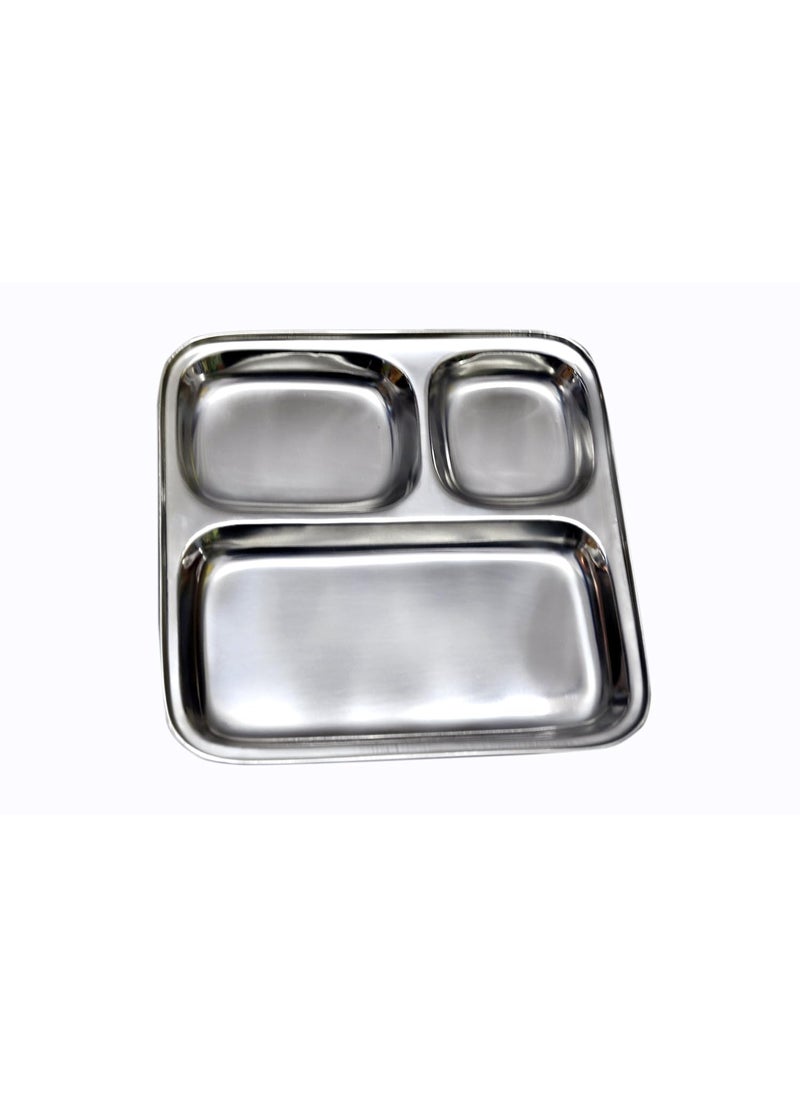 Dynore 18 pcs Stainless Pav bhaji Plate Dinner Set
