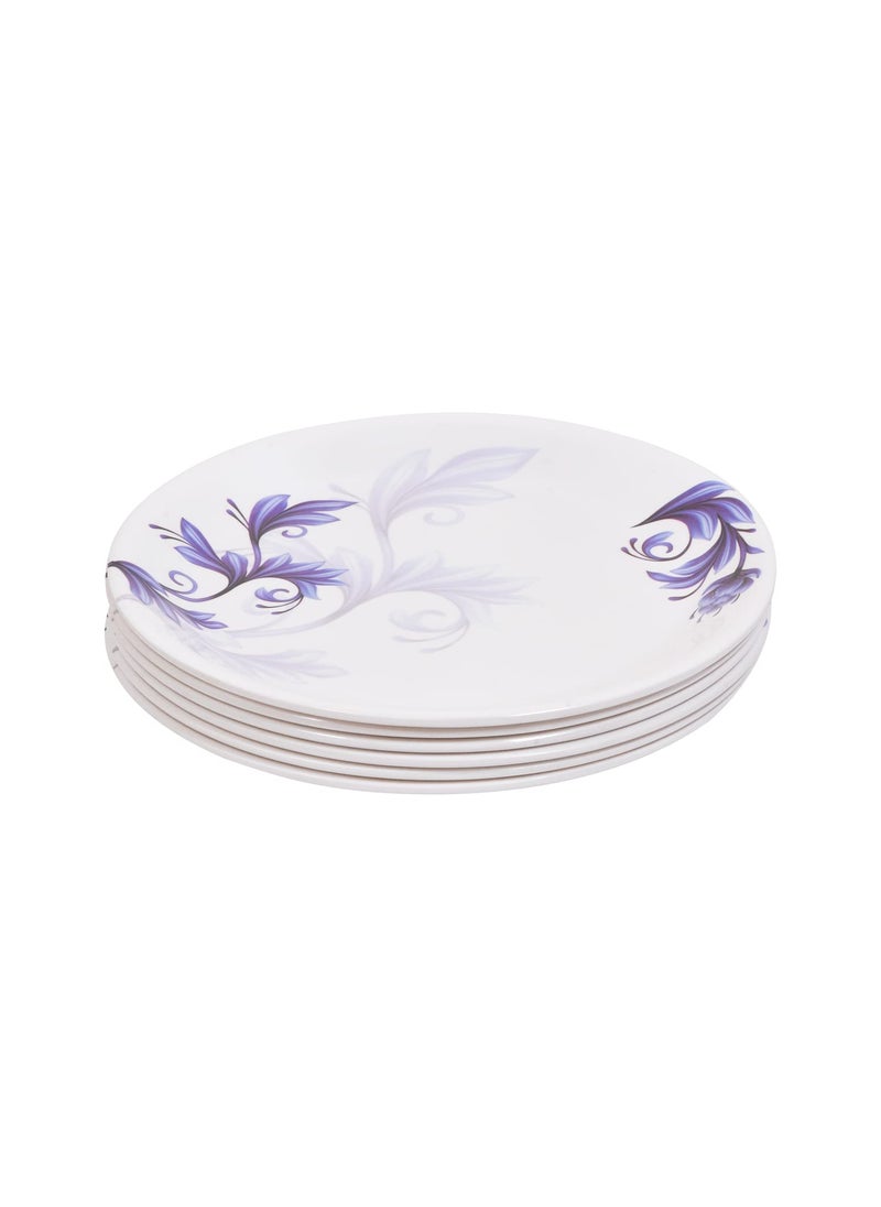 DRIZLING Round Full Size 10 Inches Round Dinner Plates Set of 6