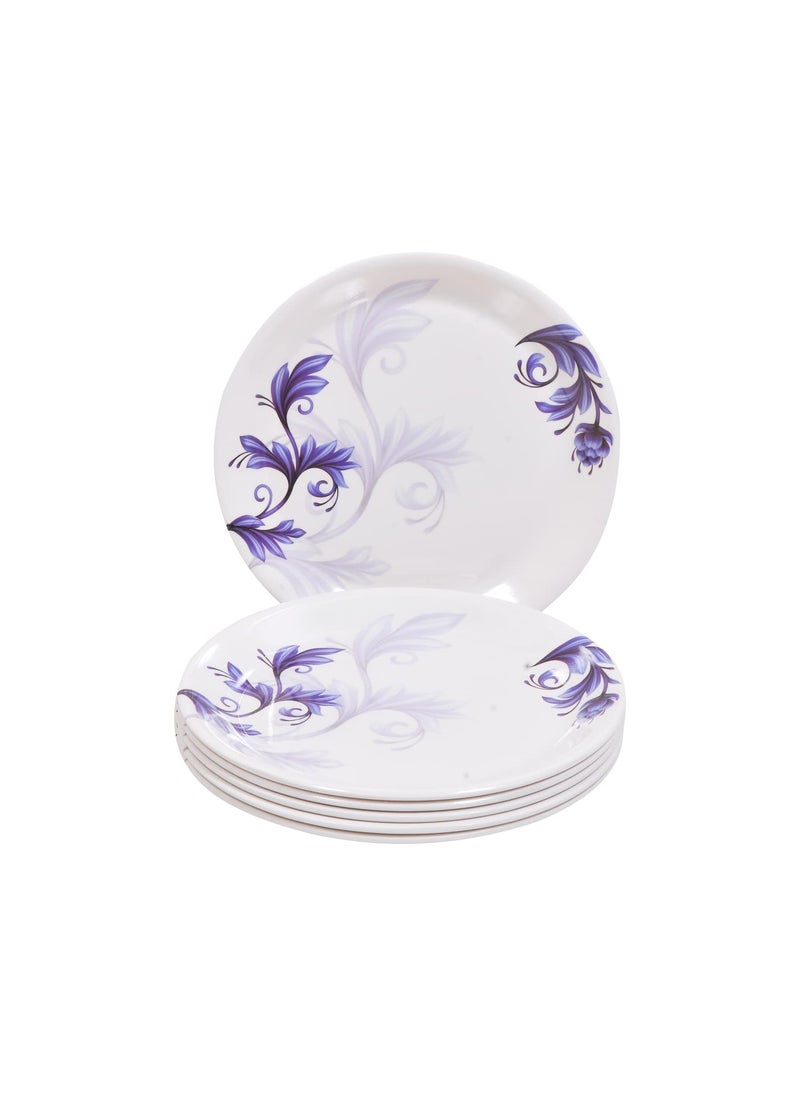 DRIZLING Round Full Size 10 Inches Round Dinner Plates Set of 6