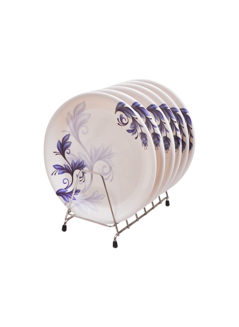 DRIZLING Round Full Size 10 Inches Round Dinner Plates Set of 6