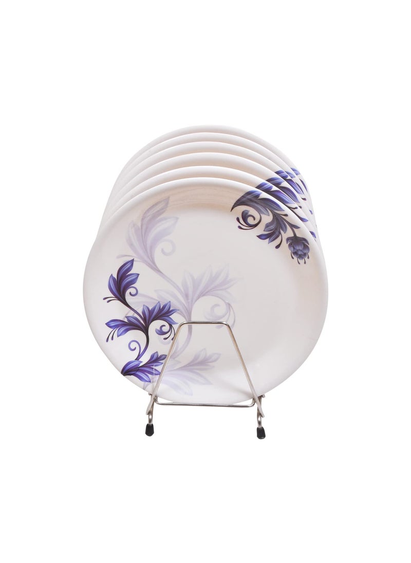 DRIZLING Round Full Size 10 Inches Round Dinner Plates Set of 6