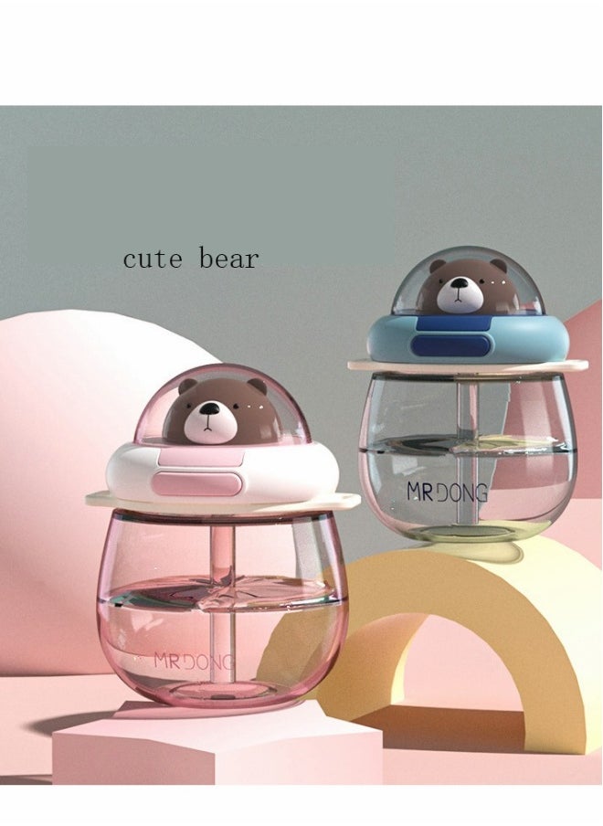 Water Bottle with Straw, Pink and Shoulder Strap, High Temperature Resistant Drinking Target Plastic Cups Creative Shatter Proof Cup