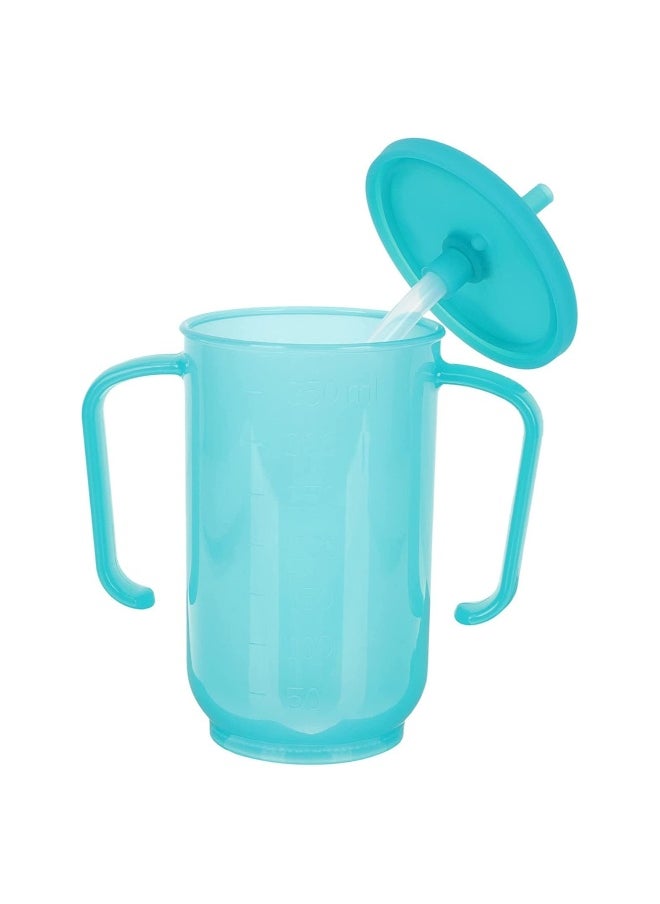 Drinking Beaker Cup, for Disabled Adults, Convalescent No Spill Feeding Cup with Straw for Elderly Maternity Drink Water Porridge Soup 350ml, Can Heat or Freeze, for Water, Porridge, Soup(1 Pack)