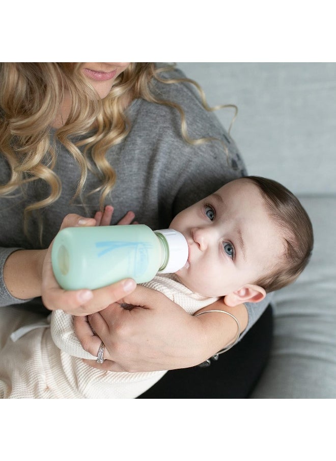 Dr. Brown’s Natural Flow® Options+™ Glass Baby Bottle Sleeves, 100% Silicone, 4 oz, Narrow, Mint