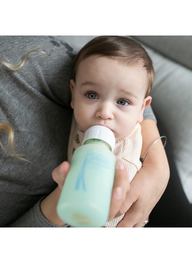 Dr. Brown’s Natural Flow® Options+™ Glass Baby Bottle Sleeves, 100% Silicone, 4 oz, Narrow, Mint