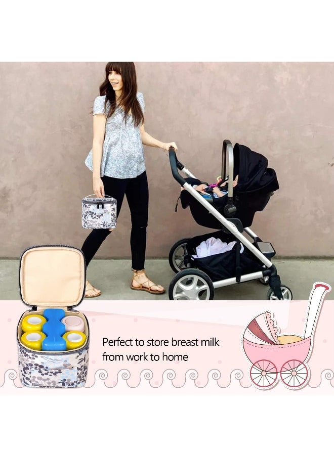 Teamoy Breastmilk Cooler Bag with Ice Pack, Baby Bottles Bag for up to 4 Large 5 Ounce Bottles Without
