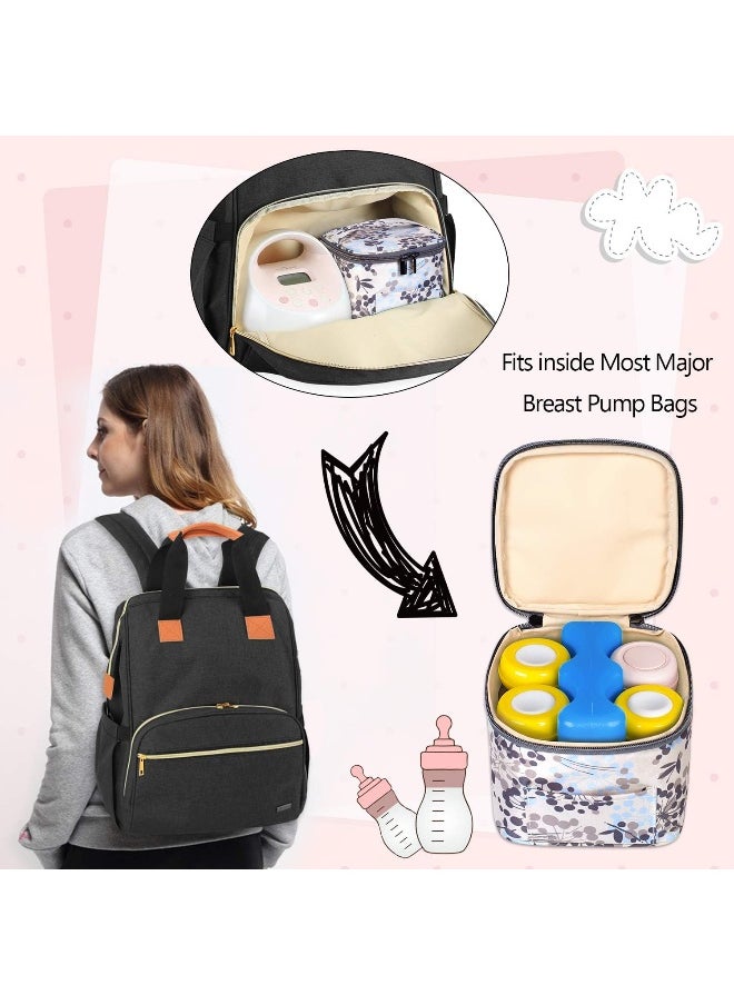 Teamoy Breastmilk Cooler Bag with Ice Pack, Baby Bottles Bag for up to 4 Large 5 Ounce Bottles Without