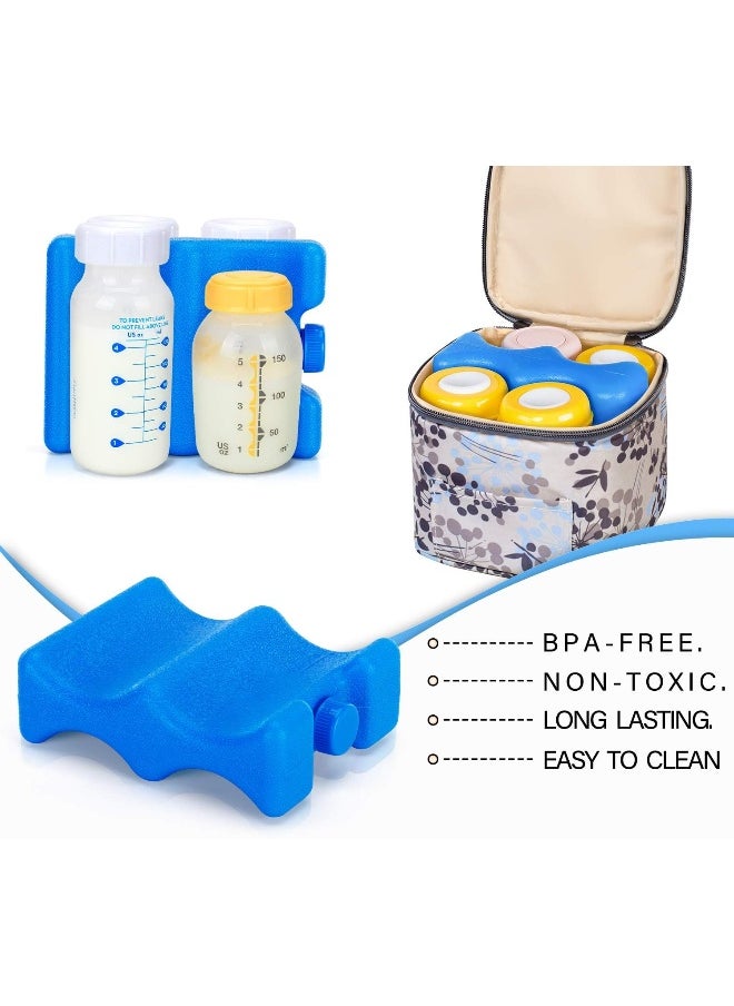 Teamoy Breastmilk Cooler Bag with Ice Pack, Baby Bottles Bag for up to 4 Large 5 Ounce Bottles Without