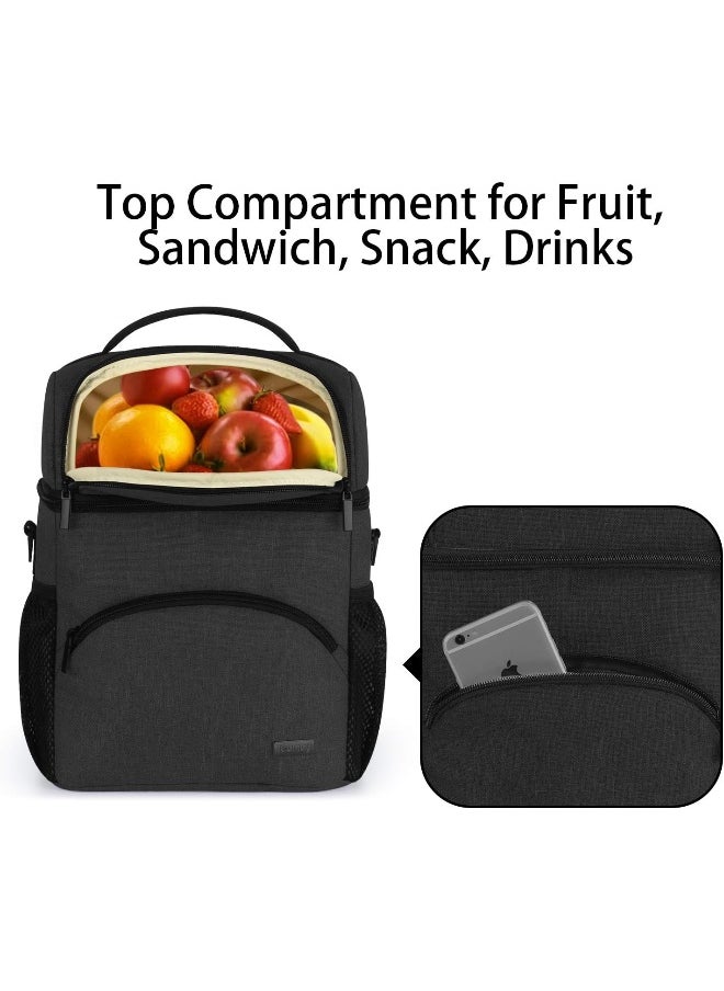 Teamoy Double Layer Breastmilk Cooler Bag with Ice Pack, Travel Baby Bottle Cooler Bag Tote Up to 6 Large 9 Ounce Bottles
