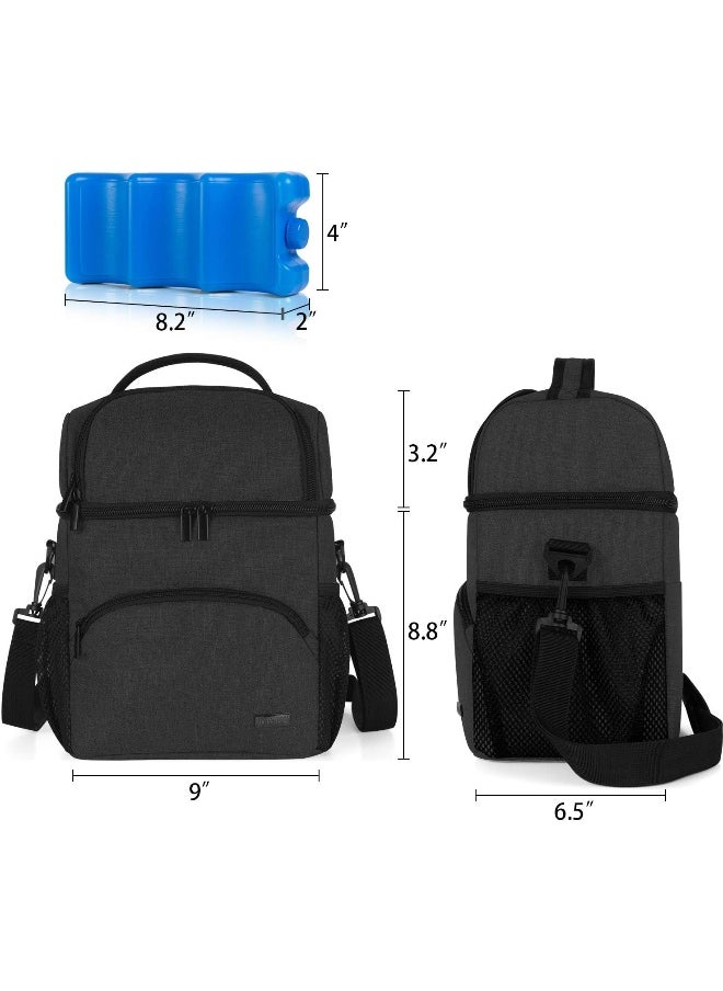 Teamoy Double Layer Breastmilk Cooler Bag with Ice Pack, Travel Baby Bottle Cooler Bag Tote Up to 6 Large 9 Ounce Bottles
