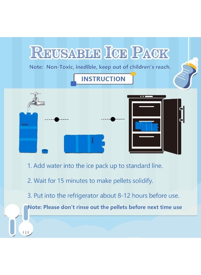 Teamoy Breastmilk Ice Pack (Pack of 2), Bottle Ice Packs for Breastmilk Storage and Breastfeeding Working Mom, Large