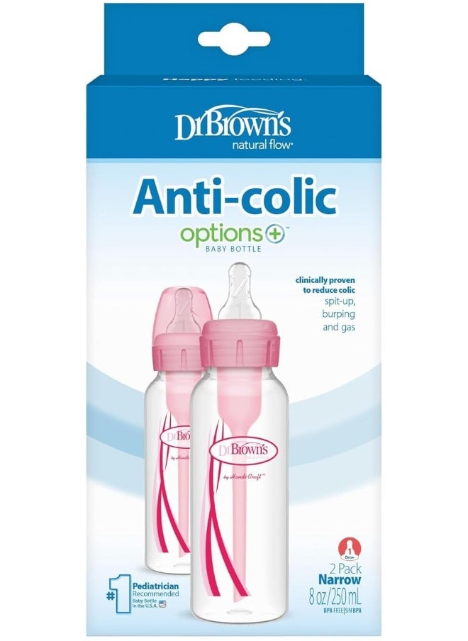 Dr. Brown's Pink 8 Ounce Bottles (2 Pack)