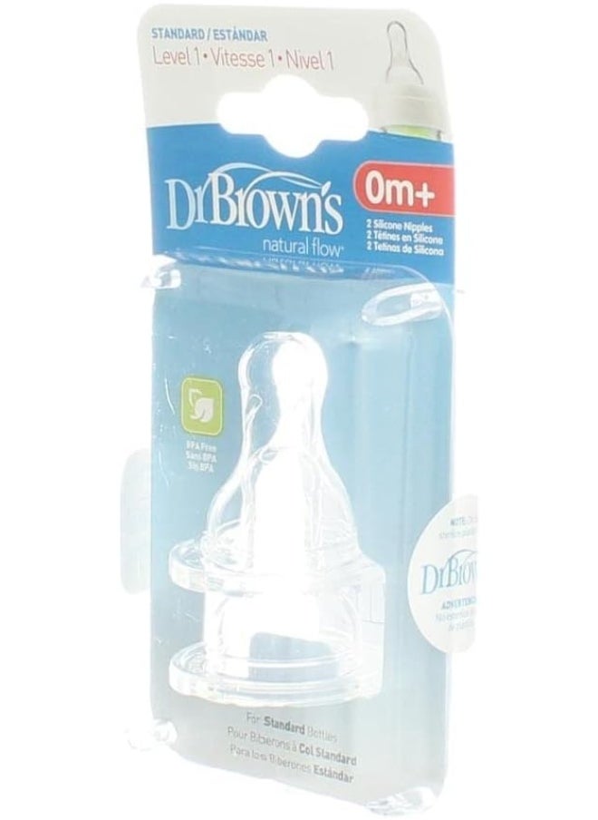 Dr. Brown's Natural Flow Level 1 Standard Nipple - 8 Count