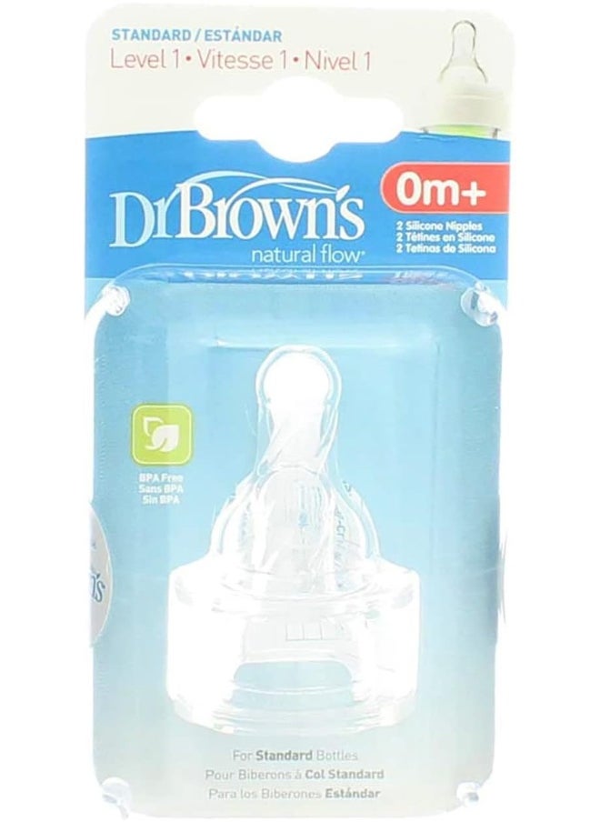 Dr. Brown's Natural Flow Level 1 Standard Nipple - 8 Count
