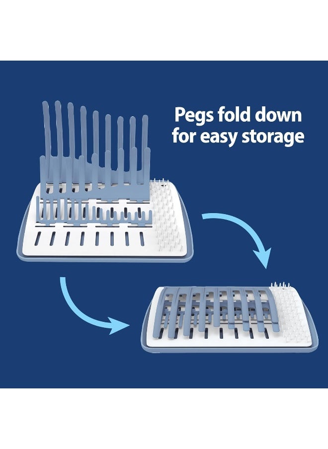 Dr. Brown's AC033 Natural Flow Folding Drying Rack, Blue