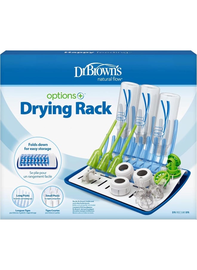 Dr. Brown's AC033 Natural Flow Folding Drying Rack, Blue