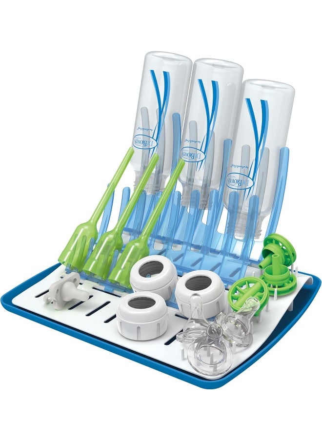 Dr. Brown's AC033 Natural Flow Folding Drying Rack, Blue