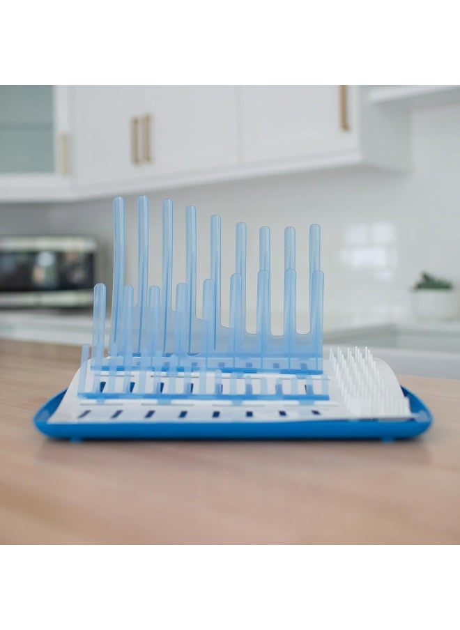 Dr. Brown's AC033 Natural Flow Folding Drying Rack, Blue