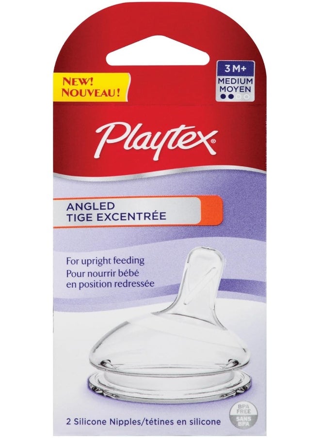 Playtex Baby Angled Nipple - Medium Flow - 2 ct