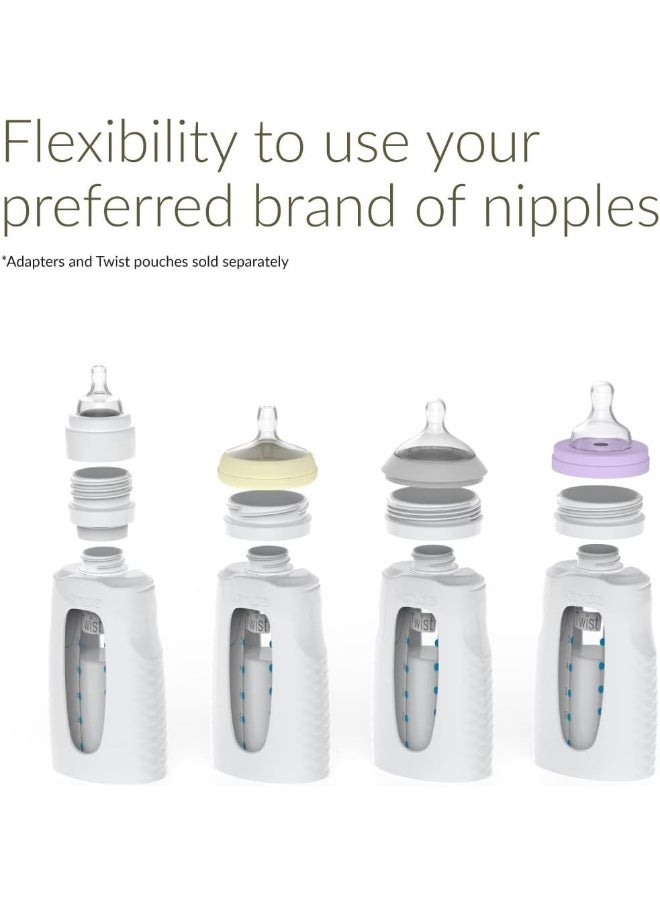 Kiinde Twist Squeeze Natural Baby Breast Milk Feeding Bottle with and Case (2 Pack)