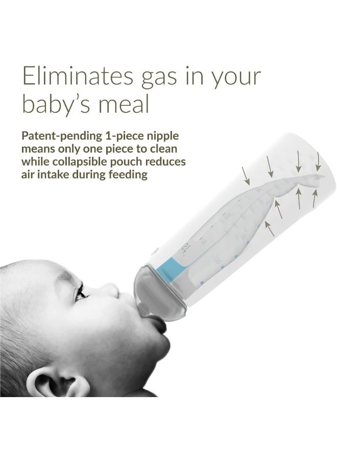 Kiinde Twist Squeeze Natural Baby Breast Milk Feeding Bottle with and Case (2 Pack)