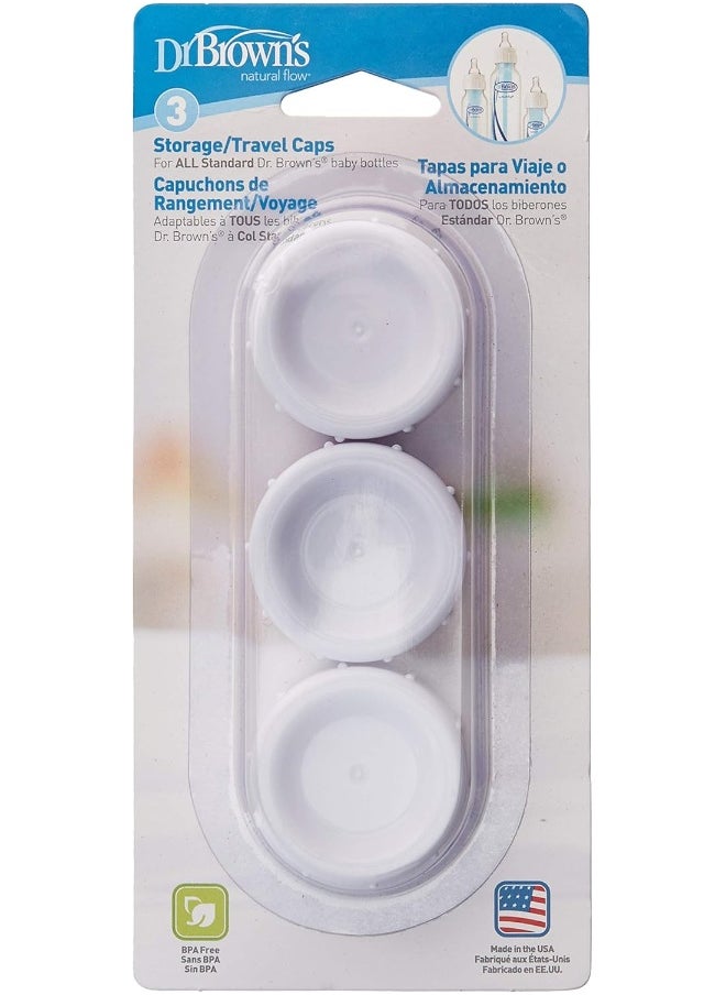 Dr. Brown's Natural Flow Standard Storage Travel Caps Replacement, 6 Pack