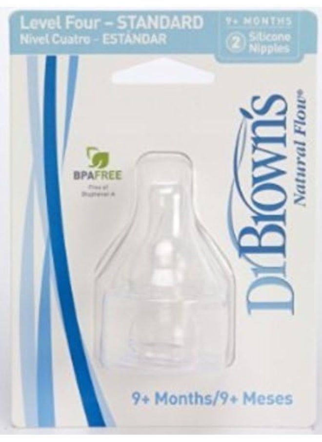 Dr. Brown's Natural Flow Level 4 Standard Nipple - 6 Nipples