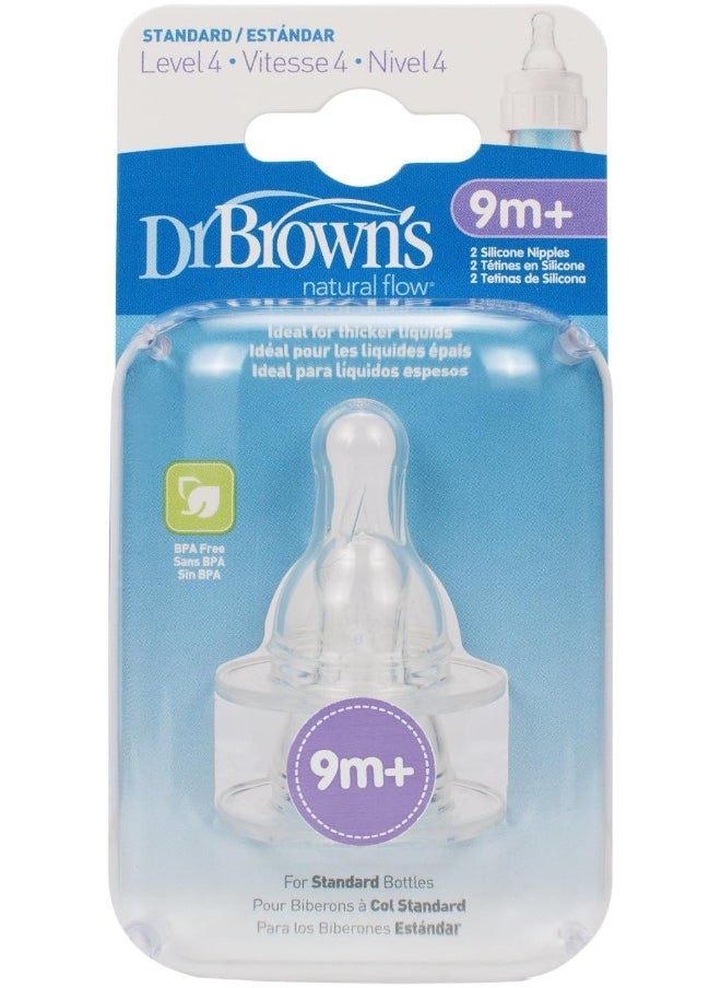 Dr. Brown's Natural Flow Level 4 Standard Nipple - 6 Nipples