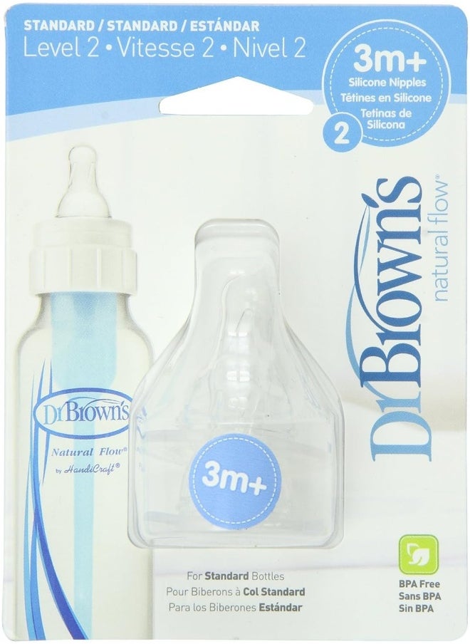 Dr. Brown's 8 Pack Natural Flow Level 2 Standard Nipple