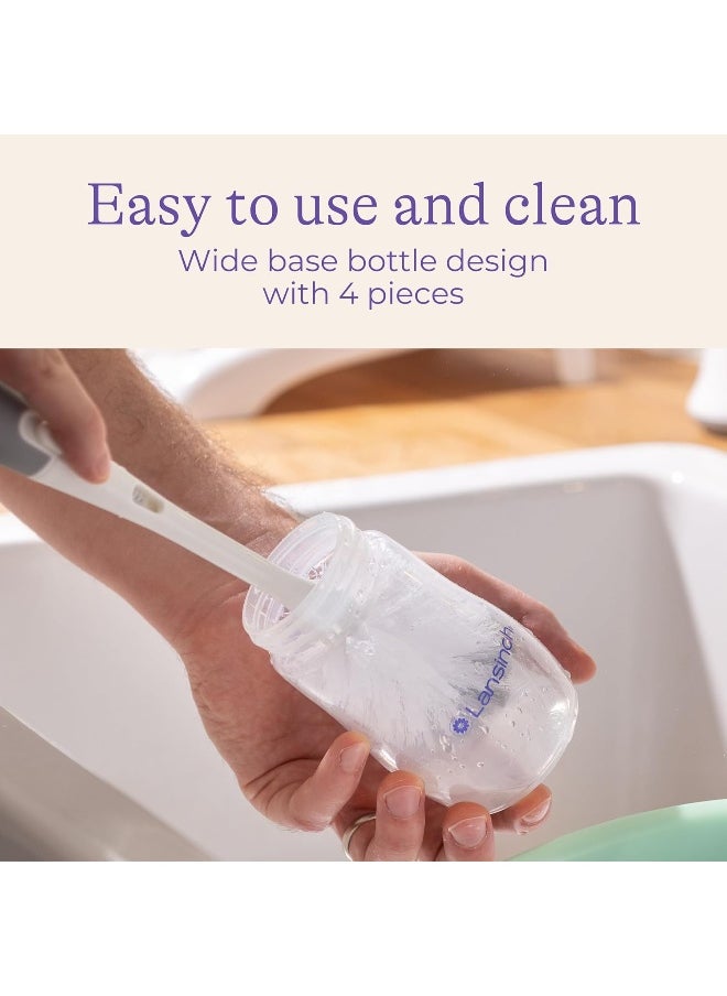 Lansinoh Baby Bottles for Breastfeeding Babies, 8 Ounces, 3 Count, Includes 3 Medium Flow (Size 3M)