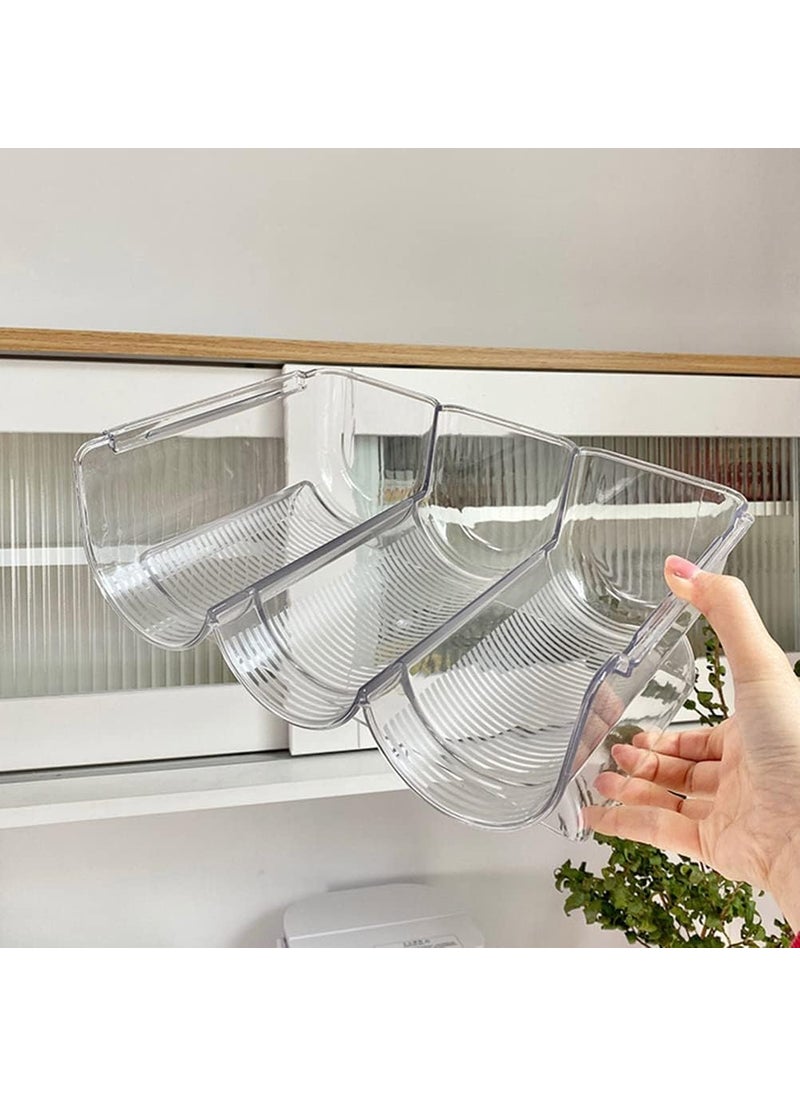 Ndola Bottle Rack Stackable Water Bottle Organiser Clear Plastic Stackable Container Holder for Sports Bottles Kids Water Bottle Kitchen Cabinets Worktop Pack of 1