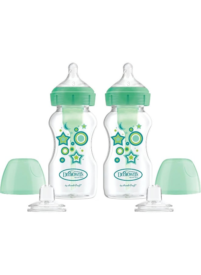 Dr. Brown's Natural Flow Anti-Colic Options+ Wide-Neck Sippy Bottle Starter Kit
