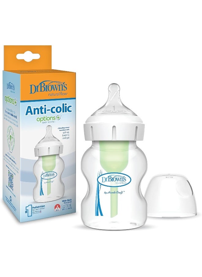Dr. Brown's Options+ Wide-Neck Baby Bottle, 5 Ounce