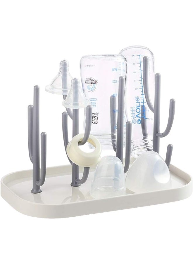 FEOOWV Baby Bottle Drying Rack with Base, Creative Tree Branch Baby Bottle Dryer Holder for Bottles, Teats, Cups, Pump Parts and Accessories