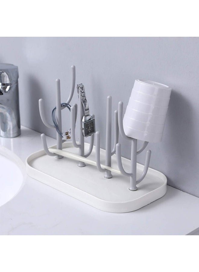 FEOOWV Baby Bottle Drying Rack with Base, Creative Tree Branch Baby Bottle Dryer Holder for Bottles, Teats, Cups, Pump Parts and Accessories