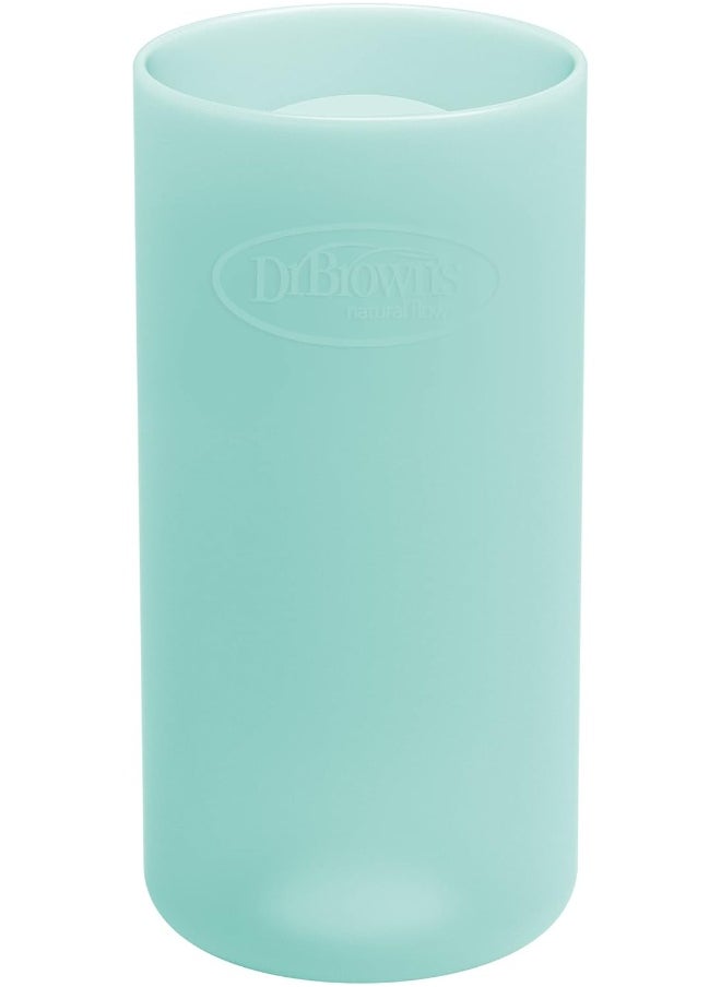 Dr. Brown’s Natural Flow Options+ Glass Baby Bottle Sleeves, 100% Silicone, 8 oz, Narrow, Mint