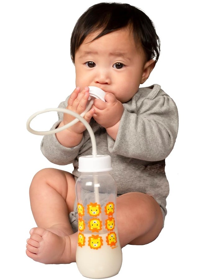 Hands-Free Baby Bottle - Anti-Colic Self Feeding Baby Bottle System 9 oz (2 Pack - Podee Blue)