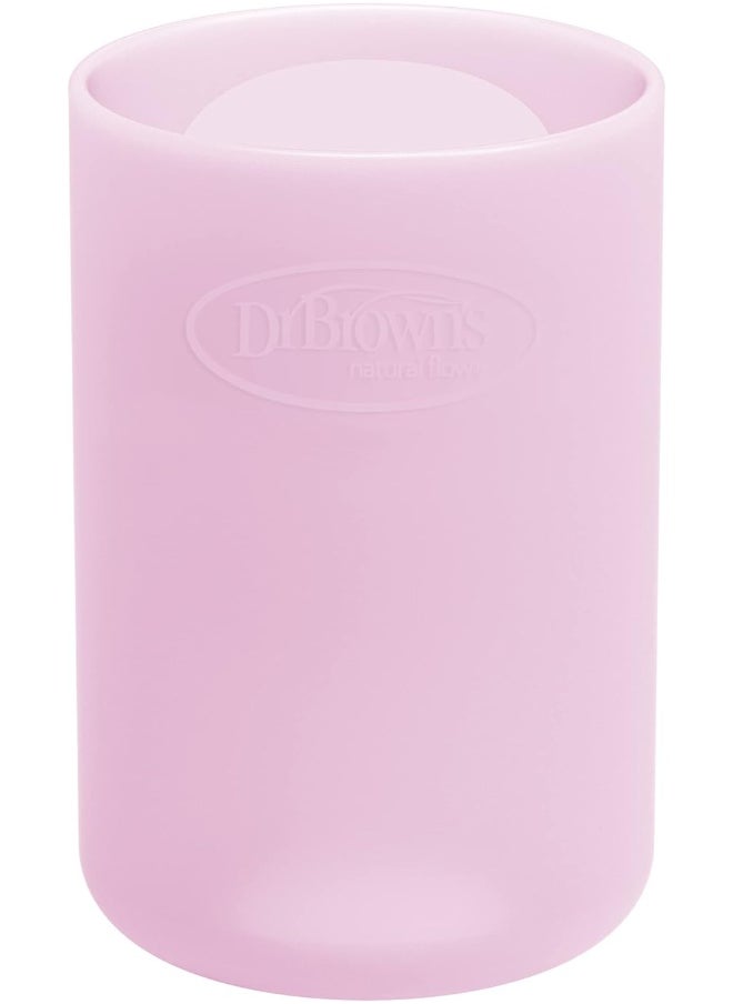 Dr. Brown's Narrow 100% Silicone Baby Bottle Sleeve, Pink, 4oz