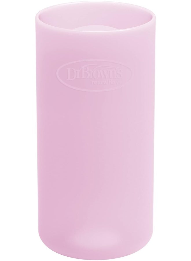 Dr. Brown's Narrow 100% Silicone Baby Bottle Sleeve, Pink, 8oz
